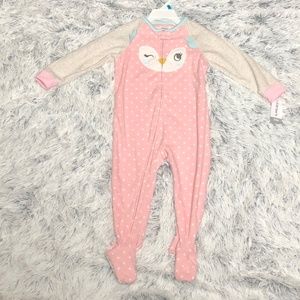 Carter’s pink polka dot owl footie